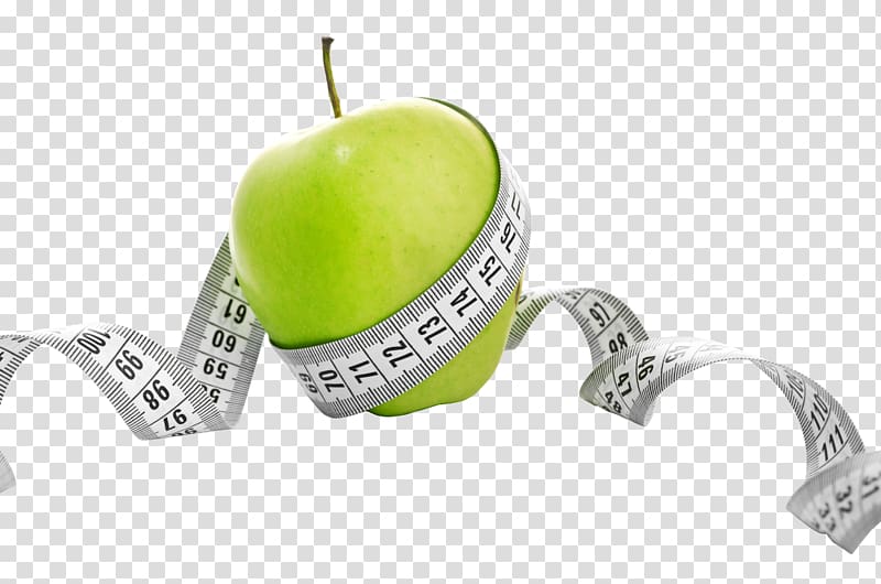 green apple illustration, Weight loss Health, Fitness and Wellness Weight management Obesity, Apple and tape measure transparent background PNG clipart