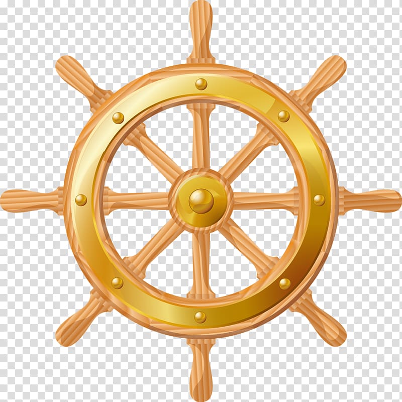 gold ship wheel cilp art, Ship\'s wheel Anchor , steering wheel transparent background PNG clipart