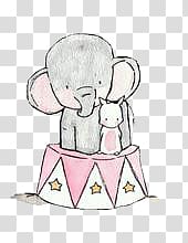 hand-drawn cartoon baby elephant transparent background PNG clipart