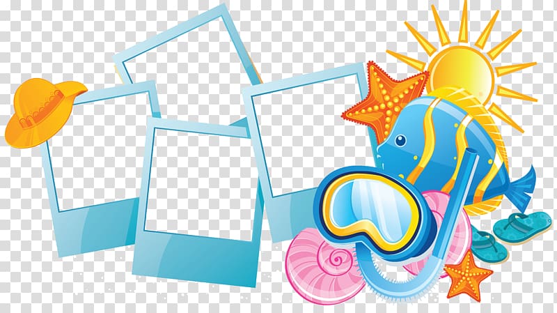 frame and snorkeling goggle , Summer vacation Holiday , Ocean Blue Frame transparent background PNG clipart