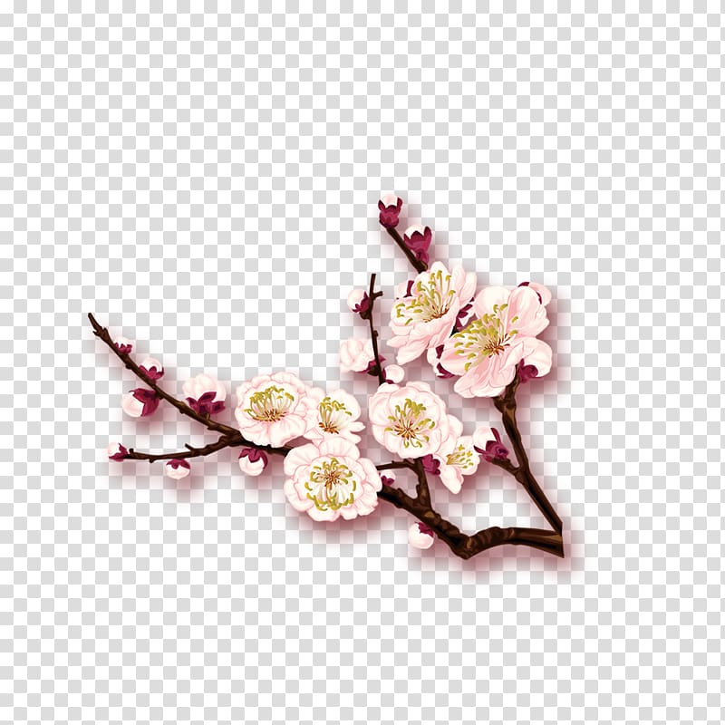 Paper Floral design Chinese New Year Computer file, Winter plum transparent background PNG clipart