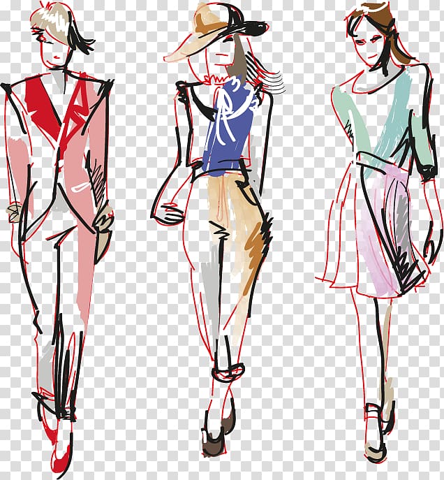 Drawing Fashion Croquis Model, model transparent background PNG clipart