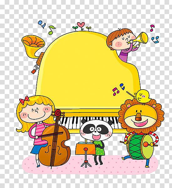 Musical instrument Illustration, Cartoon piano animal transparent background PNG clipart