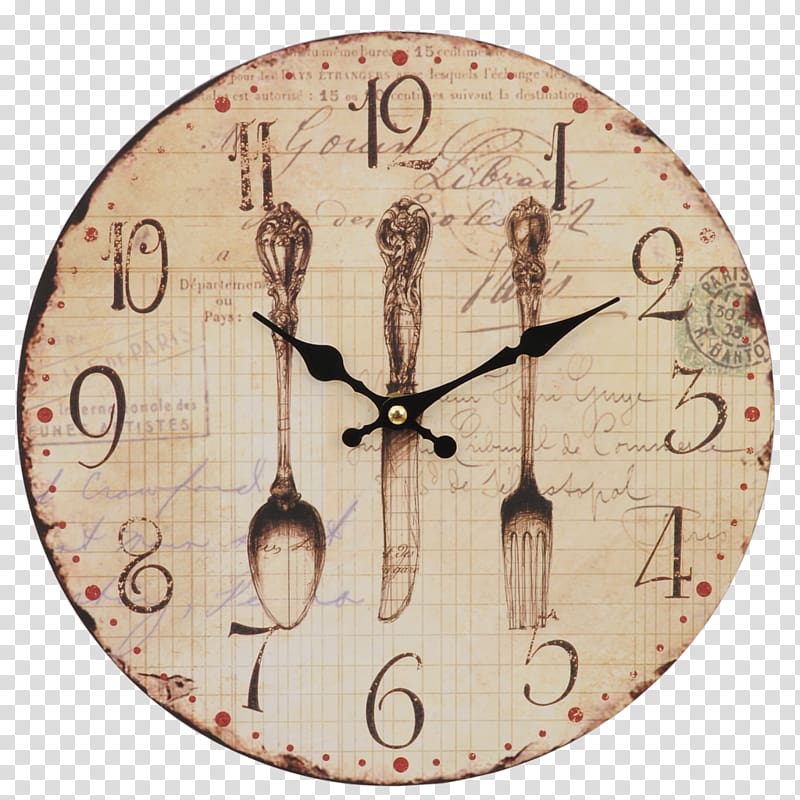 Pendulum clock MYFAKTORY Kitchen Wall Clock Horloge de cuisine, shabby chic cabin transparent background PNG clipart