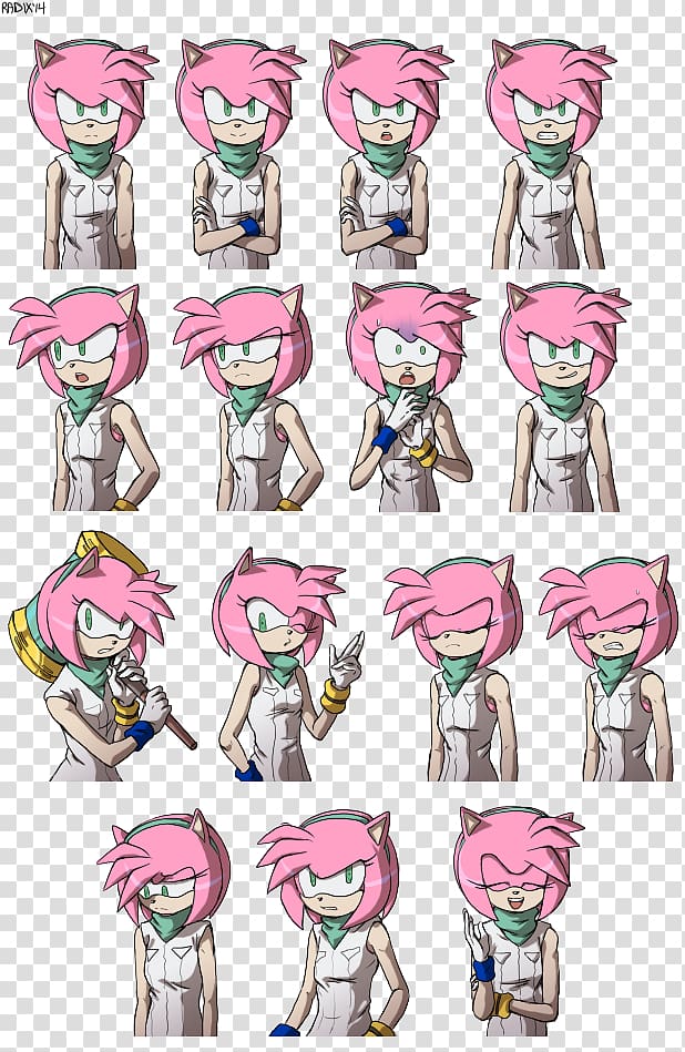 Amy Rose peace sign 9, Sonic the hedgehog, clipart image, png for printer