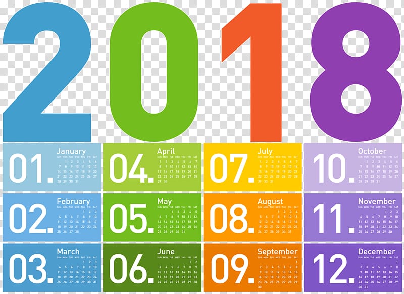 Calendar , 2018 Calendar transparent background PNG clipart