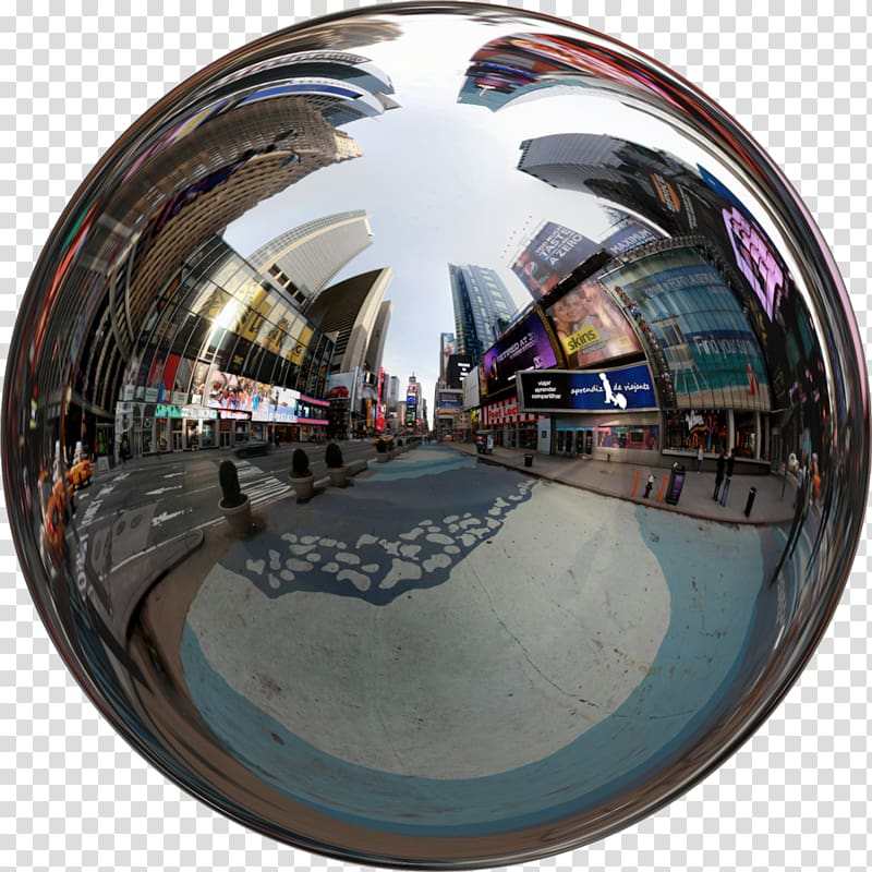 Fisheye lens Sphere Camera lens, time square transparent background PNG clipart