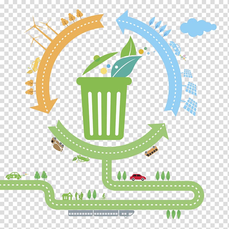 green and blue recycle illustration, Waste container Recycling, Recycling waste transparent background PNG clipart