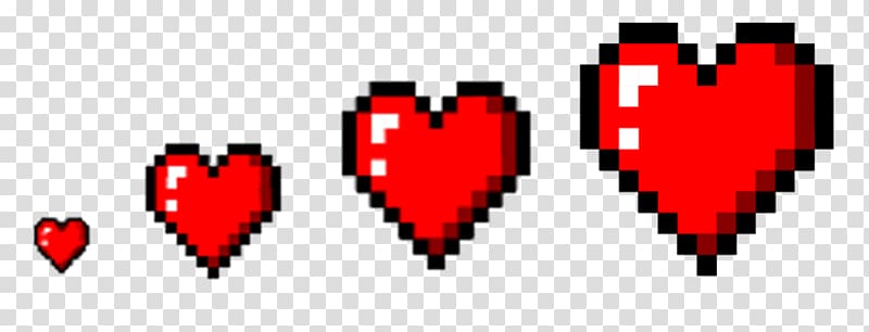 Pixel art Heart, Pixelart transparent background PNG clipart