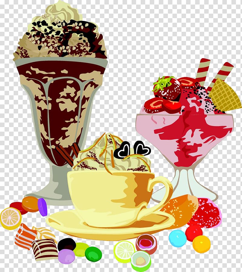 Ice cream , Cartoon candy and ice cream transparent background PNG clipart
