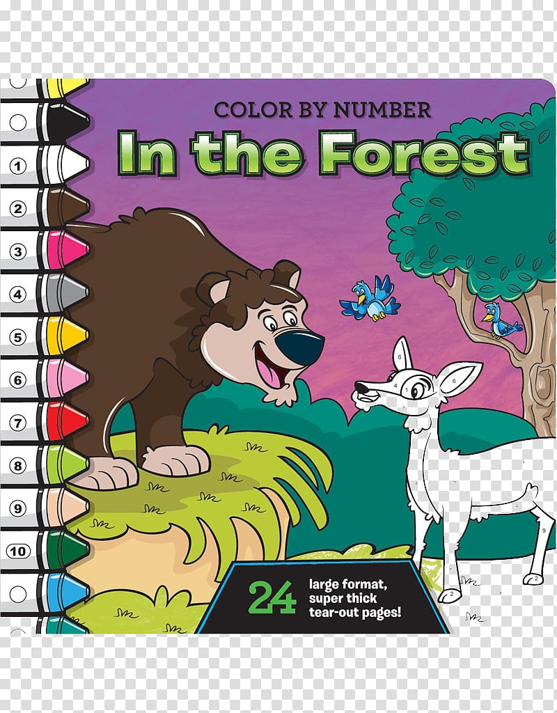 Coloring book Paint by number Activity book, jungle forest transparent background PNG clipart