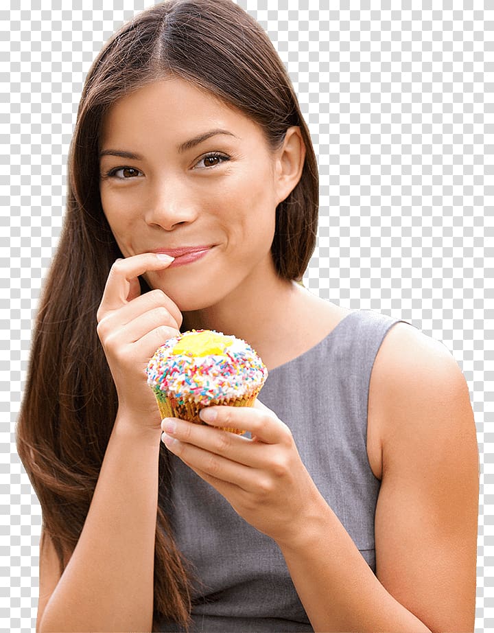Cupcake Junk food Eating Dessert, asian girl transparent background PNG clipart