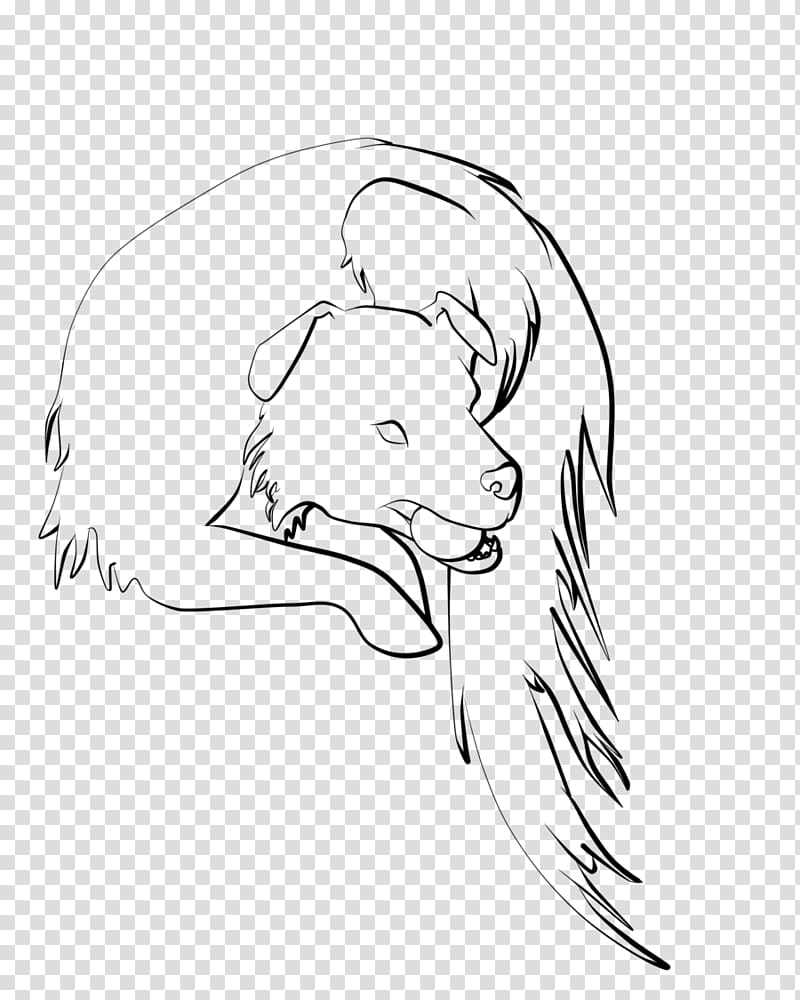 Line art Drawing Carnivora Ear Sketch, border collie merle transparent background PNG clipart