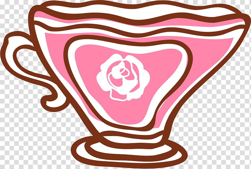 Teaware Teacup , Cute cartoon pink tea cup transparent background PNG clipart