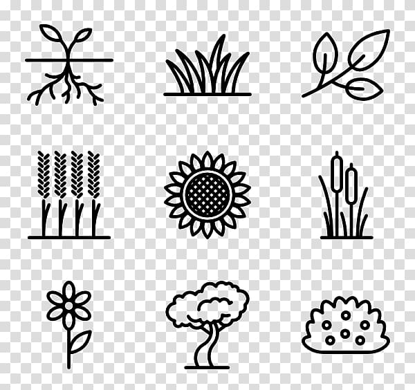 Flower Computer Icons Black and white , pot leaf transparent background PNG clipart