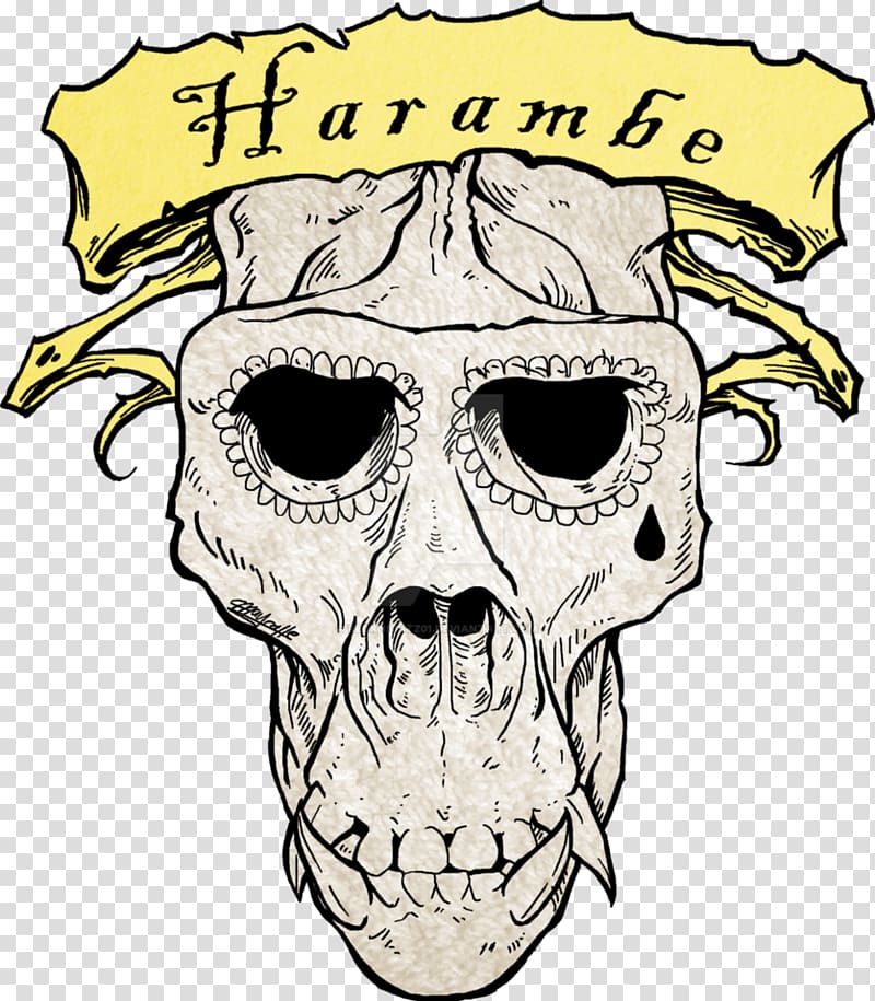 Skull Headgear Jaw , harambe art transparent background PNG clipart