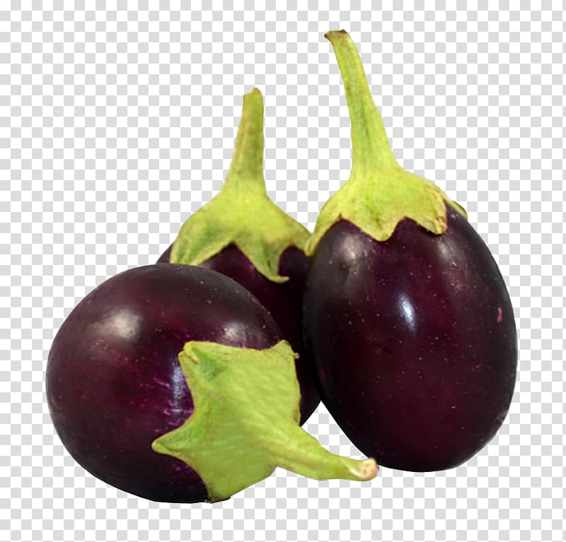 three eggplants illustration, Eggplant Jalebi Tomato Urdu Dish, Fresh Brinjal transparent background PNG clipart