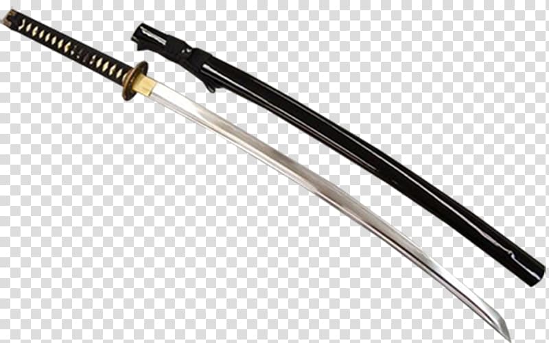 katana with scabbard, Japanese sword Katana Japanese sword, Samurai sword transparent background PNG clipart