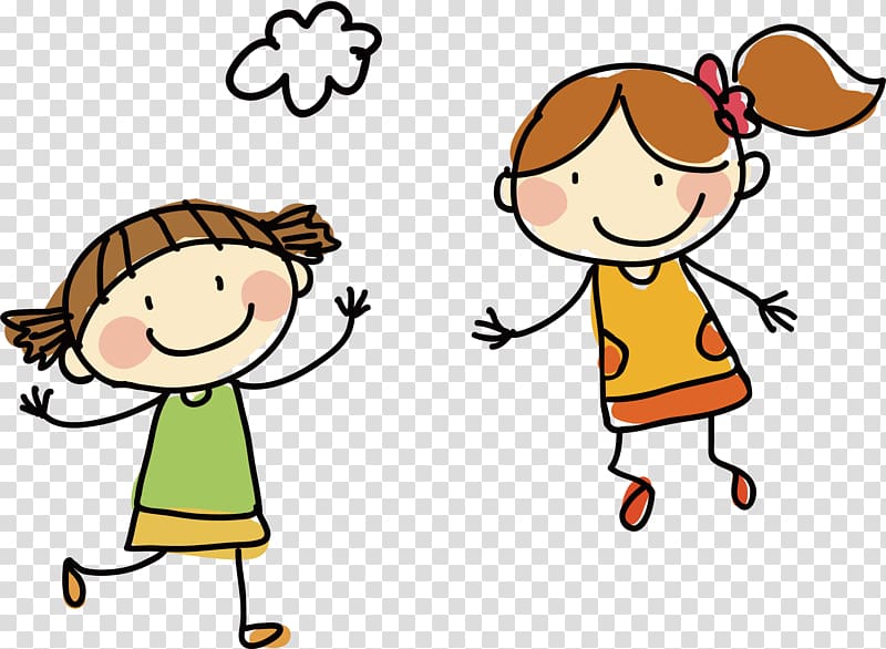 two girls clipart