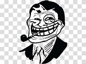 Internet troll Trollface Decal Meme Father, meme, face, hand, monochrome png