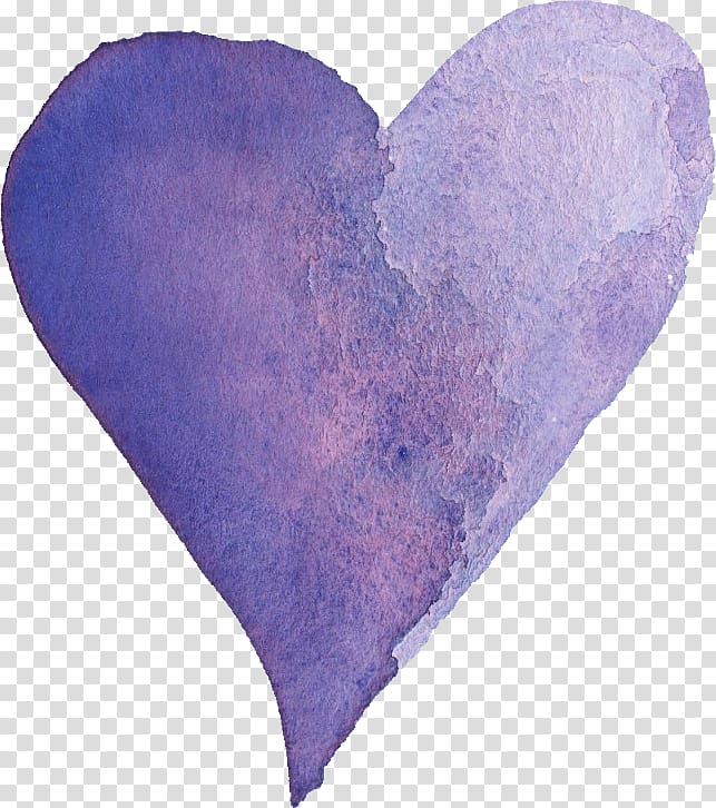 purple and gray heart illustration, Watercolor Heart Watercolor painting Purple, watercolor heart transparent background PNG clipart