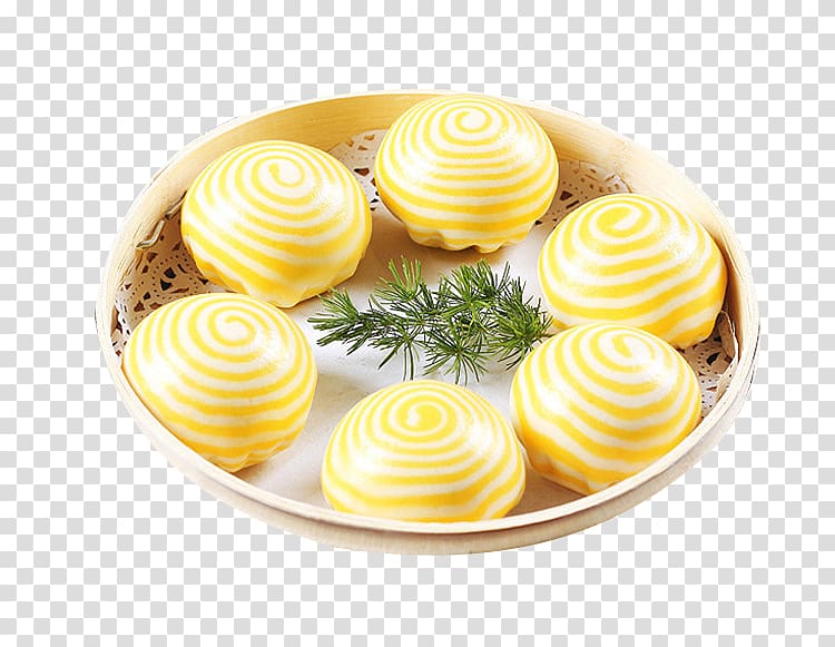 Xiaolongbao Baozi Salted duck egg Dim sum Mantou, Milk yellow bread material transparent background PNG clipart