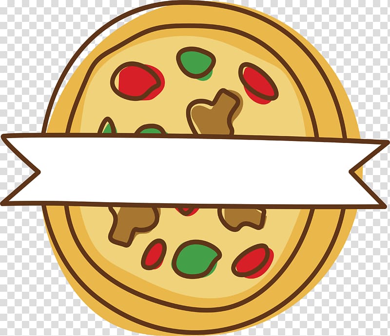 Pizza European cuisine Food, Pizza label design transparent background PNG clipart