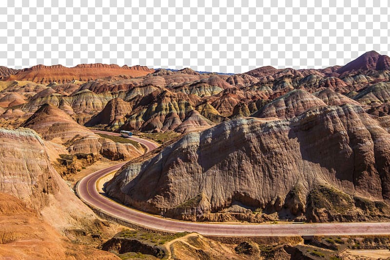 Zhangye National Geopark China Danxia Geology, Zhangye Danxia Geopark natural scenery transparent background PNG clipart