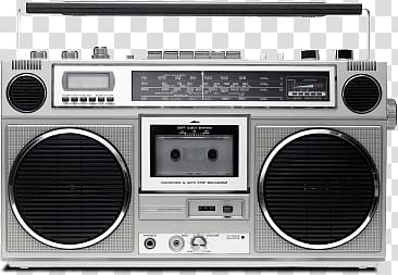 gray cassette radio illustration, Audio Cassette Vintage Player transparent background PNG clipart