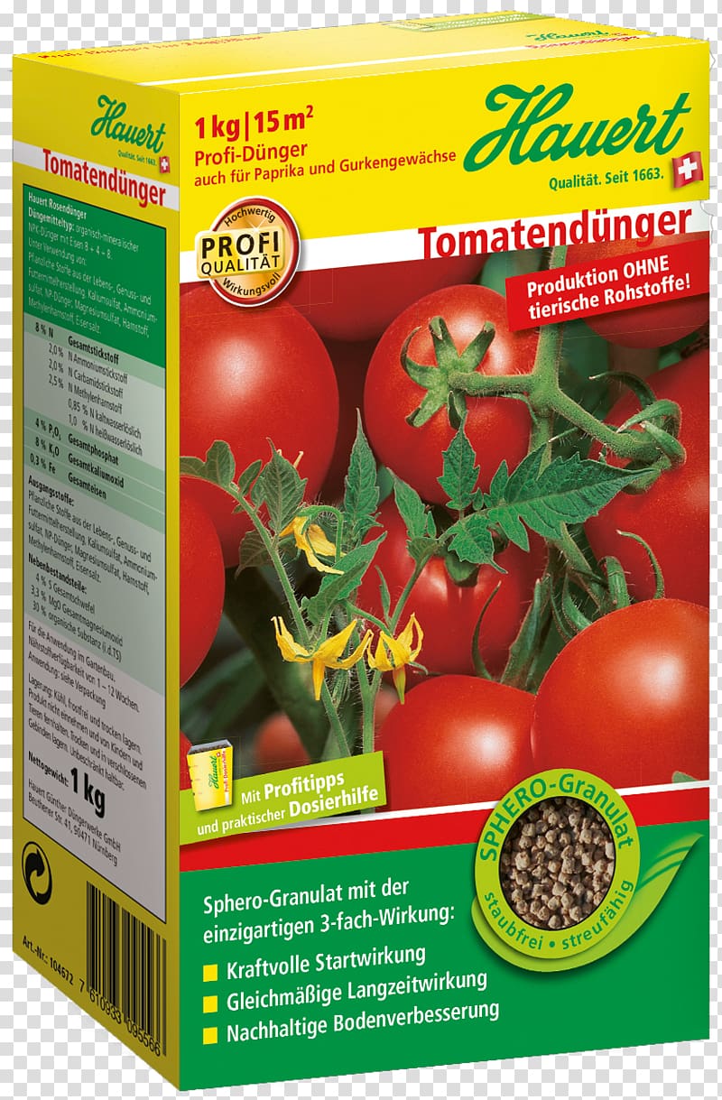 Bush tomato Hauert Fertilisers Gemüsegarten, zuchini transparent background PNG clipart
