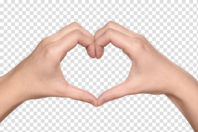 Hand heart Thumb, heart transparent background PNG clipart