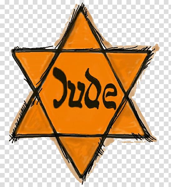 The Holocaust Yellow badge Star of David Jewish people Antisemitism, Judaism transparent background PNG clipart