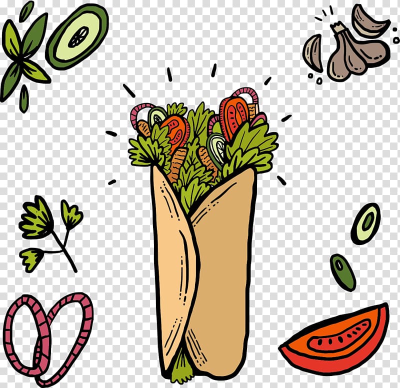 Shawarma Restaurant Floral design Fast food, design transparent background PNG clipart