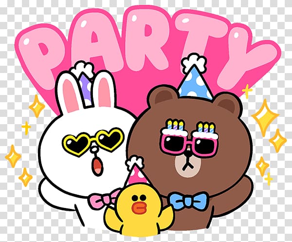 Line Friends Birthday Party, Birthday transparent background PNG clipart