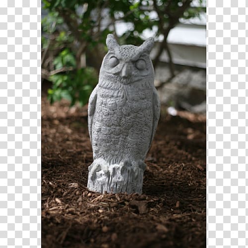Owl Garden ornament Concrete Statue Sculpture, landscape paving transparent background PNG clipart