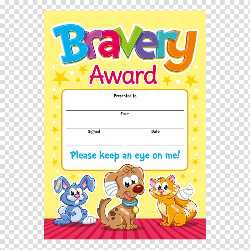 National Bravery Award Child Sticker Gift, -grade certificate transparent background PNG clipart