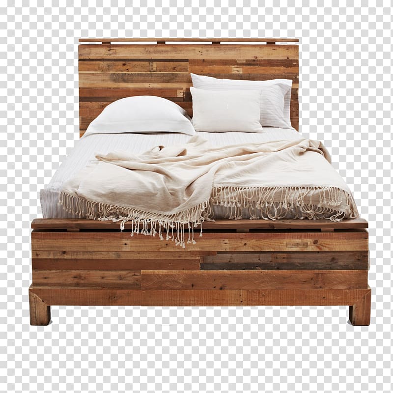 Reclaimed lumber Bed frame Platform bed Bedroom furniture, Bed element,Doubles transparent background PNG clipart