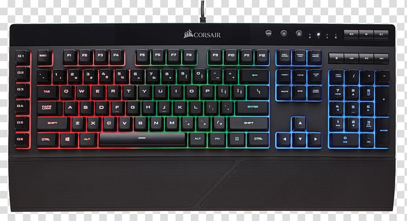 Computer keyboard Corsair Gaming K55 RGB RGB color model Corsair K55 Rgb Gaming Keyboard Backlight, others transparent background PNG clipart