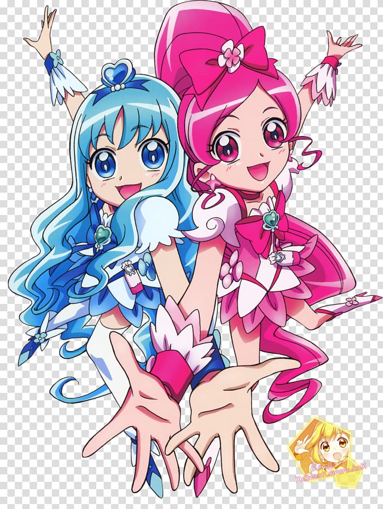 Erika Kurumi Tsubomi Hanasaki Yuri Tsukikage Pretty Cure All Stars, plum blossom pattern transparent background PNG clipart