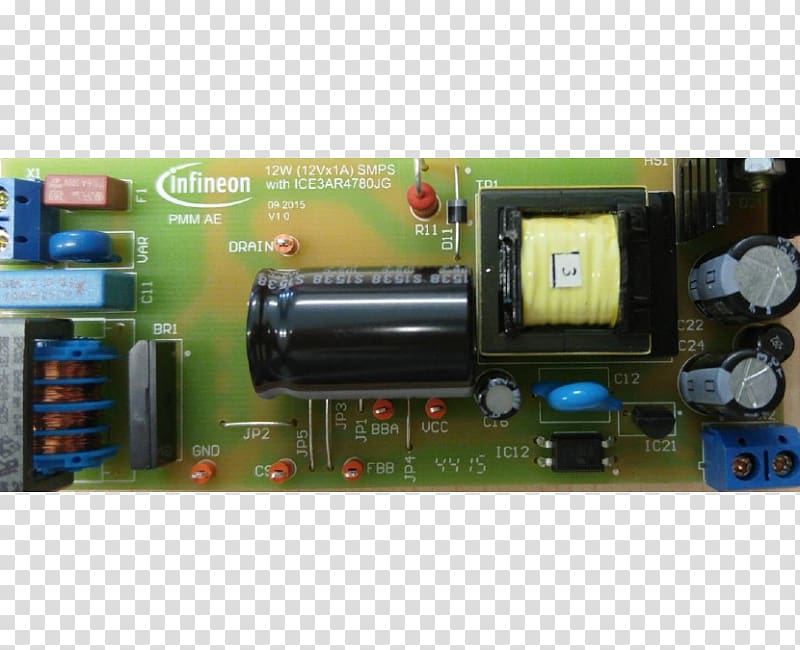 Electronics Accessory Switched-mode power supply Джерело живлення Printed circuit board, hanging demo board transparent background PNG clipart