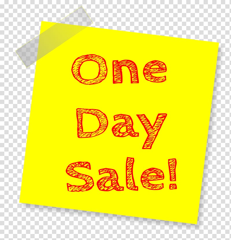 One Day Sale sign, Morris Sales, Sale Sticky Note transparent background PNG clipart