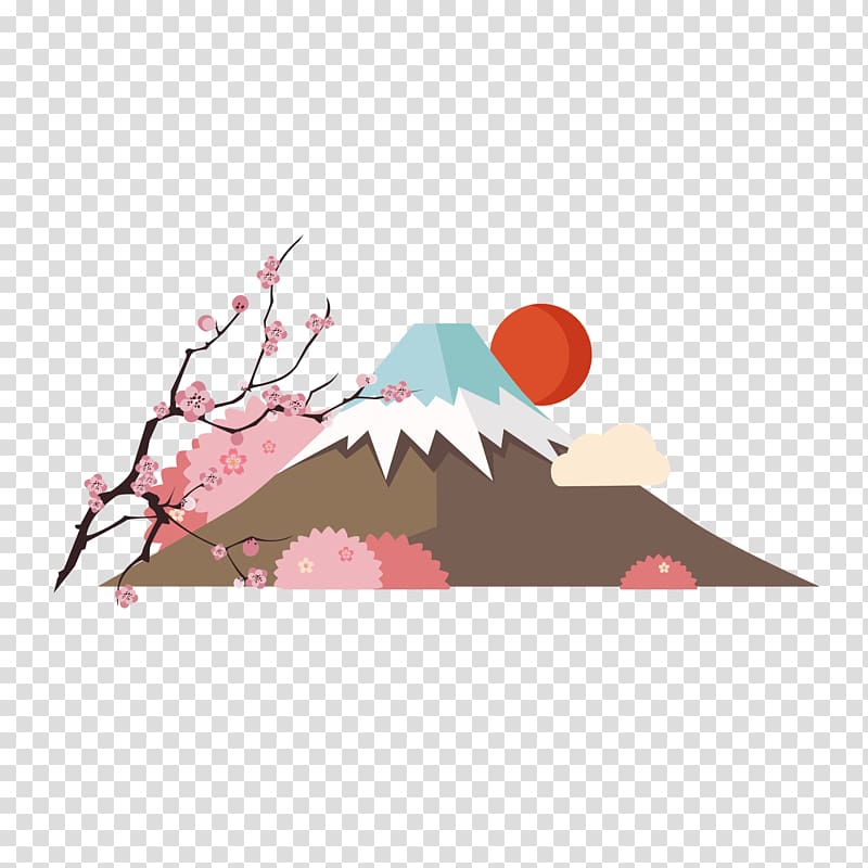 Mt Fuji illustration, Mount Fuji Tokyo Poster, Japanese mountain transparent background PNG clipart