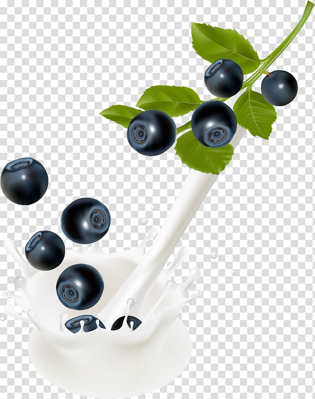 Milk Bilberry , Blueberry milk drops splash transparent background PNG clipart