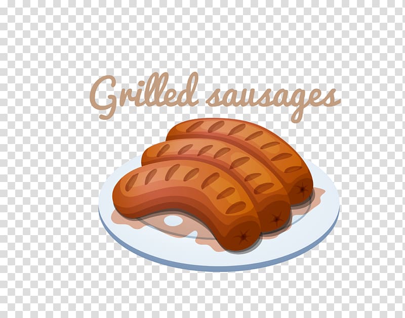 Sausage Hamburger Hot dog Barbecue Chili con carne, cartoon hot dog food material transparent background PNG clipart
