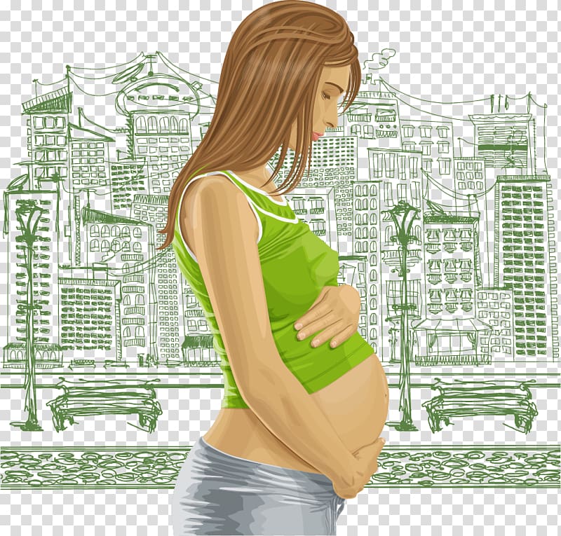 Oktoberfest Illustration, Cartoon pregnant women material transparent background PNG clipart