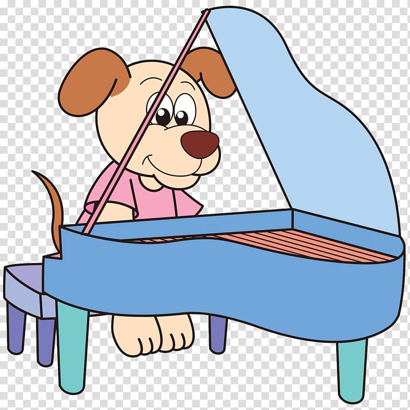 Dog Piano , The puppy plays the piano transparent background PNG clipart