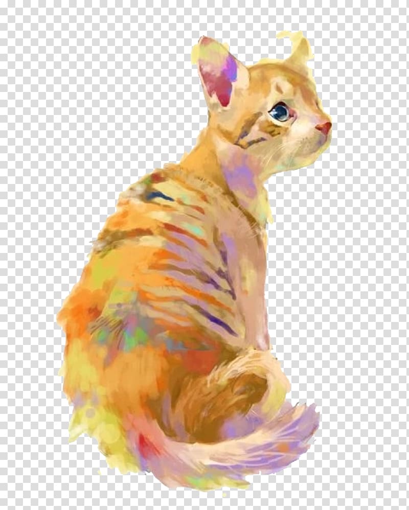 Cat Color Illustration, Painted Cats transparent background PNG clipart