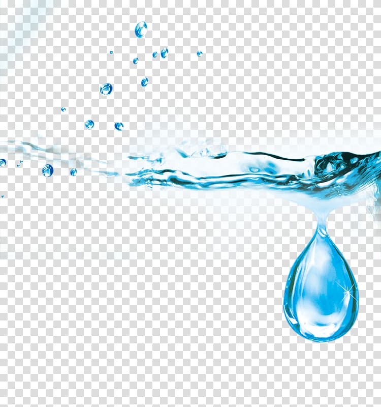 Drop Cosmetics Water Advertising Template, Blue water drop transparent background PNG clipart