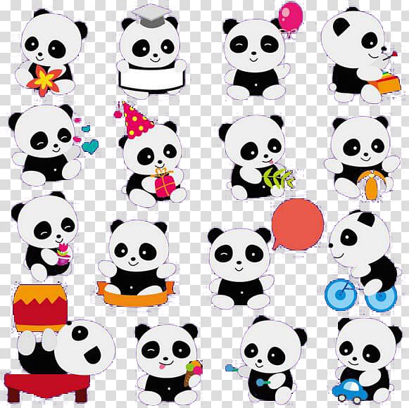 Giant panda Bear Cute Panda Cuteness , of varying Panda transparent background PNG clipart