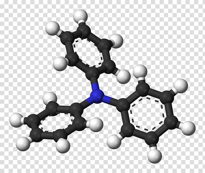 Ball-and-stick model Diazepam Chemical formula Chemical substance Chemical compound, Triphenylamine transparent background PNG clipart